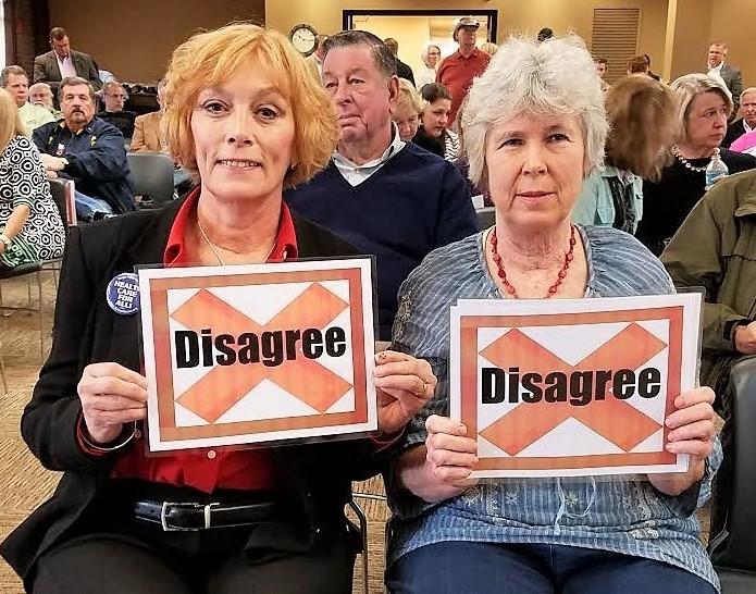 At a Paducah, KY, town hall, Jennifer Smith and Leslie McColgin let Rep. James Comer know how they felt about his support for Trumpcare.
