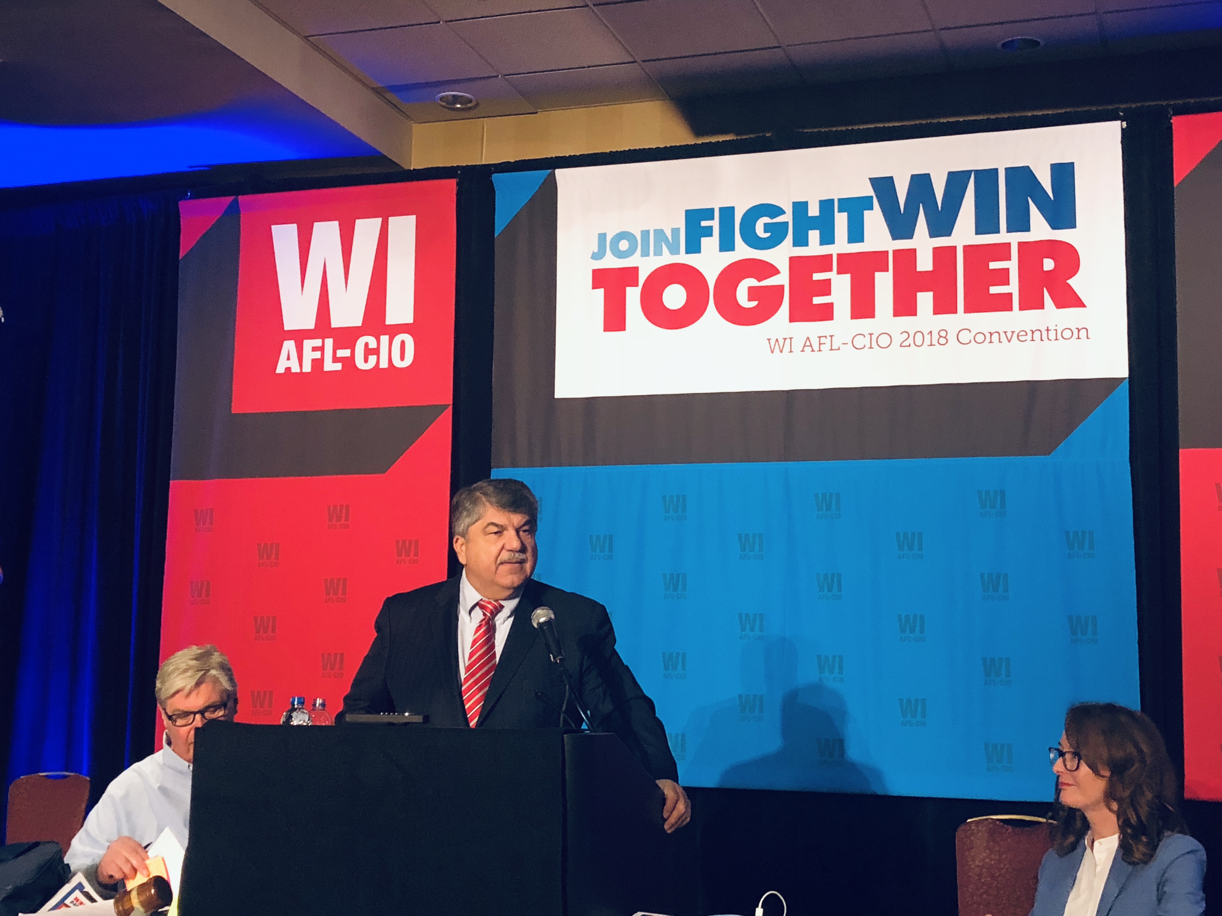 AFL-CIO President Richard Trumka speaks to the Wisconsin AFL-CIO Convention. 