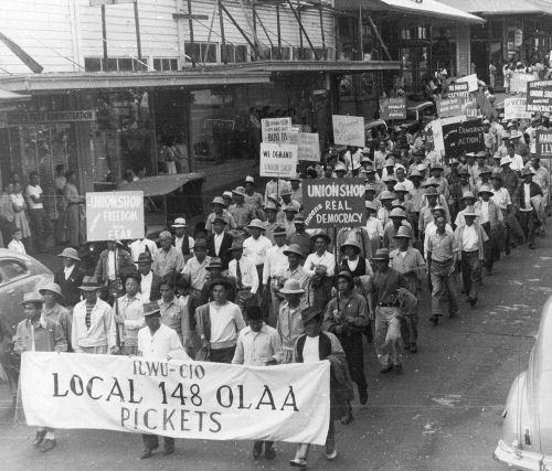 In 1946 sugar plantation workers across the islands of Hawaii from all ethnic backgrounds shutdown the entire plantation system in the states first multi-ethnic industrial strike.